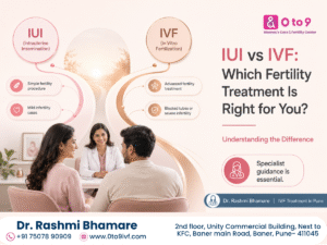 IUI vs IVF fertility treatment comparison graphic, Dr. Rashmi Bhamare, Baner Pune